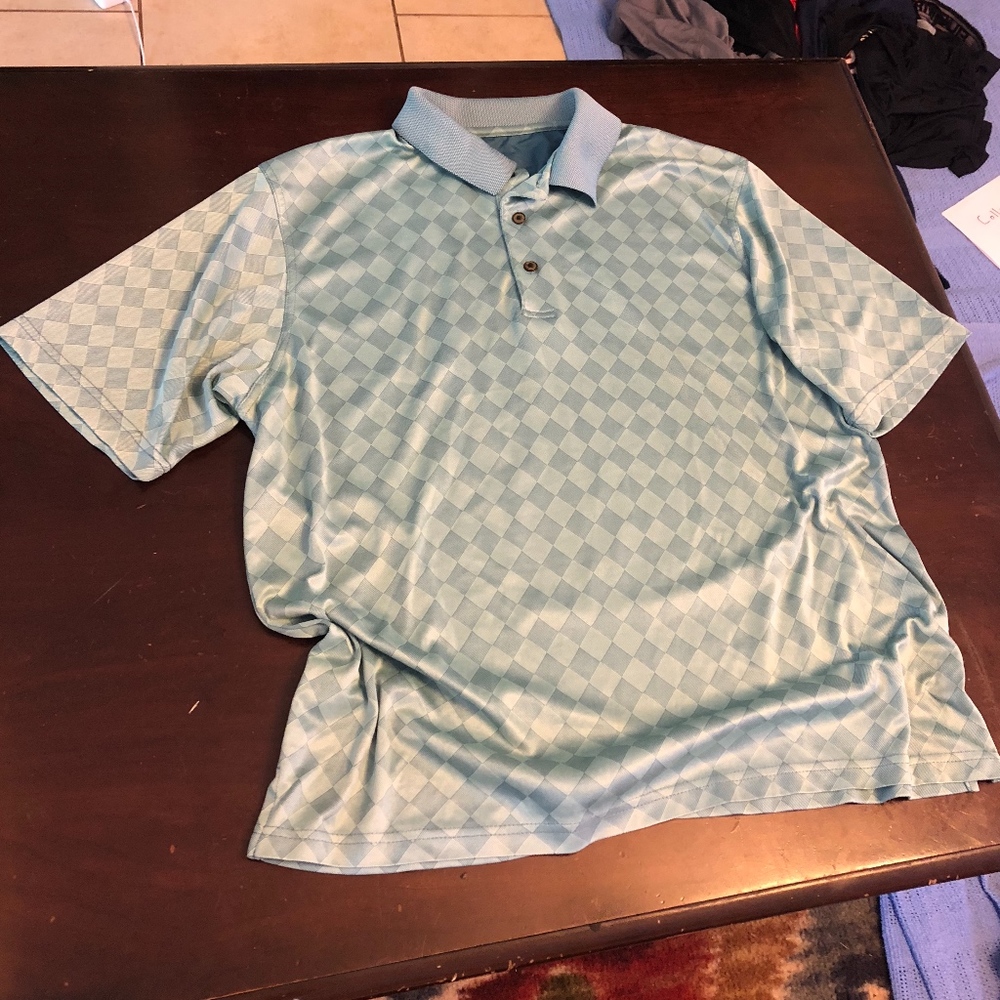 Golf shirt feat diamond blue pattern (large)